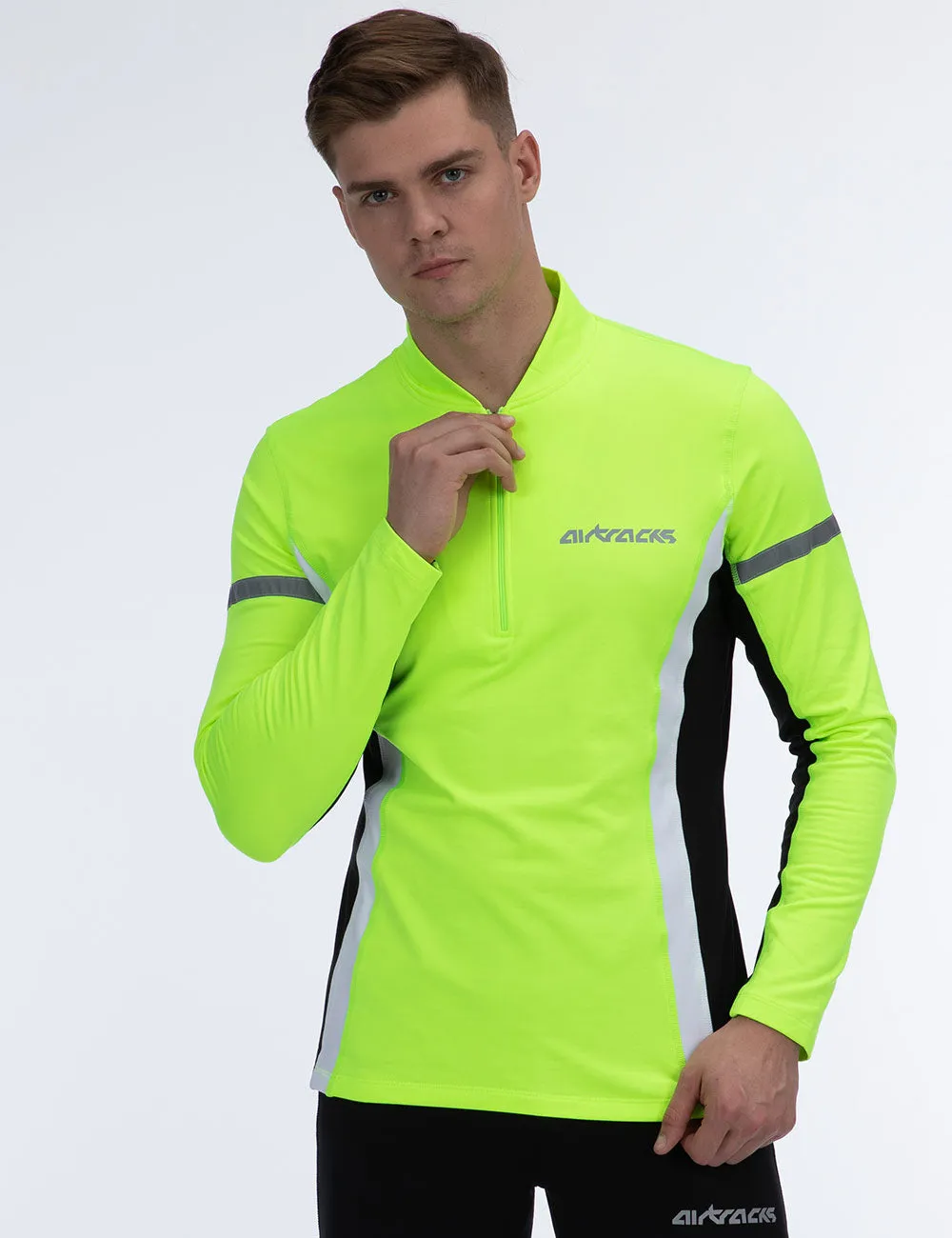 Herren Thermo Funktions Laufshirt Langarm Neon Setprodukt