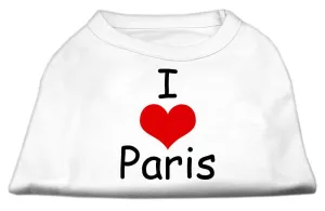 I Love Paris Screen Print Shirts White XXL (18)