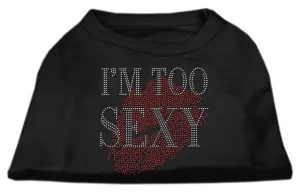 I'm Too Sexy Rhinestone Shirts Black XS (8)