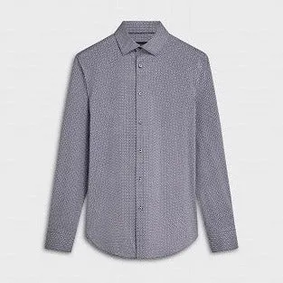 James Basketweave OoohCotton Shirt in Navy by Bugatchi