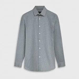 James Geometric OoohCotton Shirt in Jade by Bugatchi