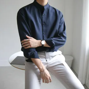 [Korean Style] 3 Colors Band Collar Shirts