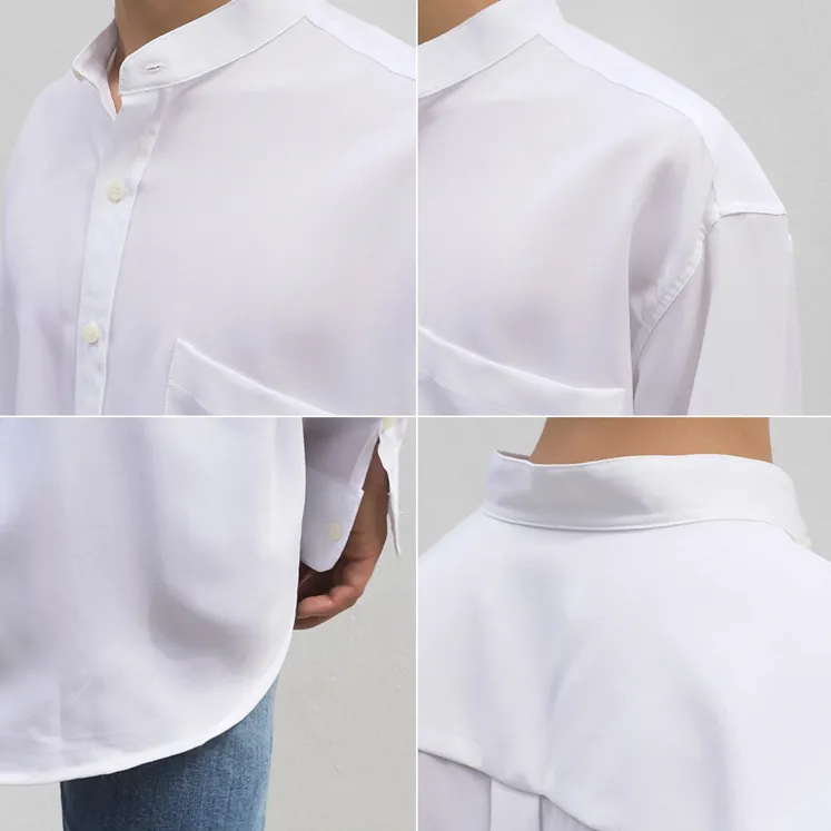 [Korean Style] 3 Colors Mandarin Collar Shirts