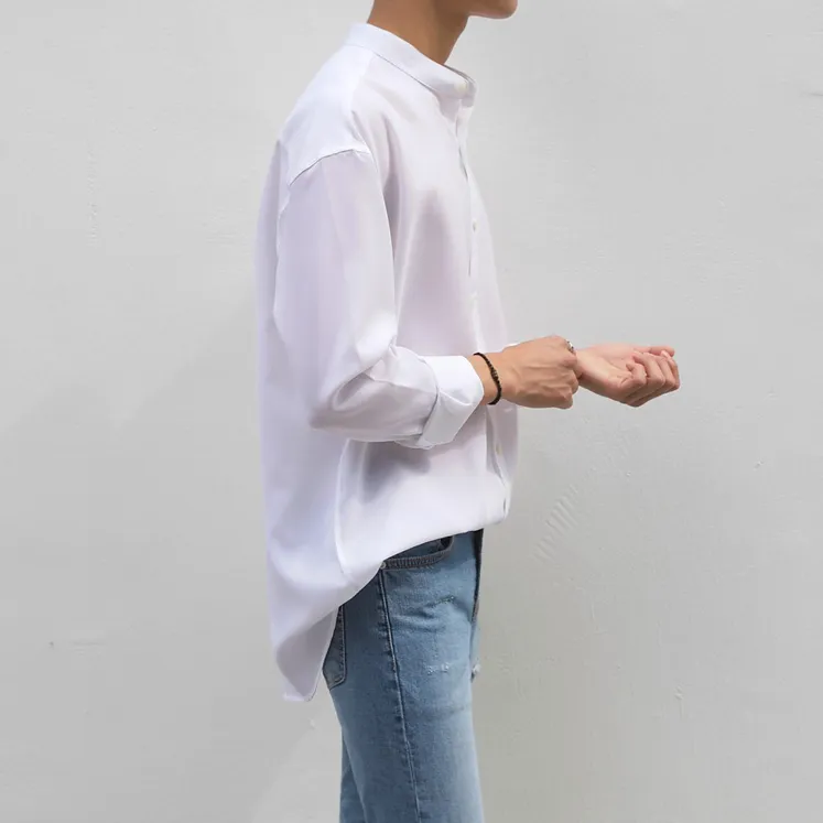 [Korean Style] 3 Colors Mandarin Collar Shirts