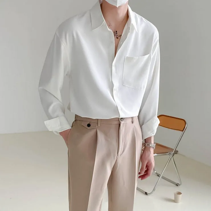 [Korean Style] 4 Colors Cashmere Long-Sleeved Shirts