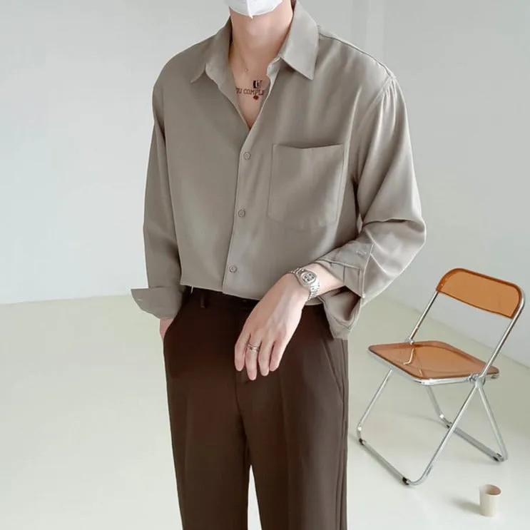 [Korean Style] 4 Colors Cashmere Long-Sleeved Shirts