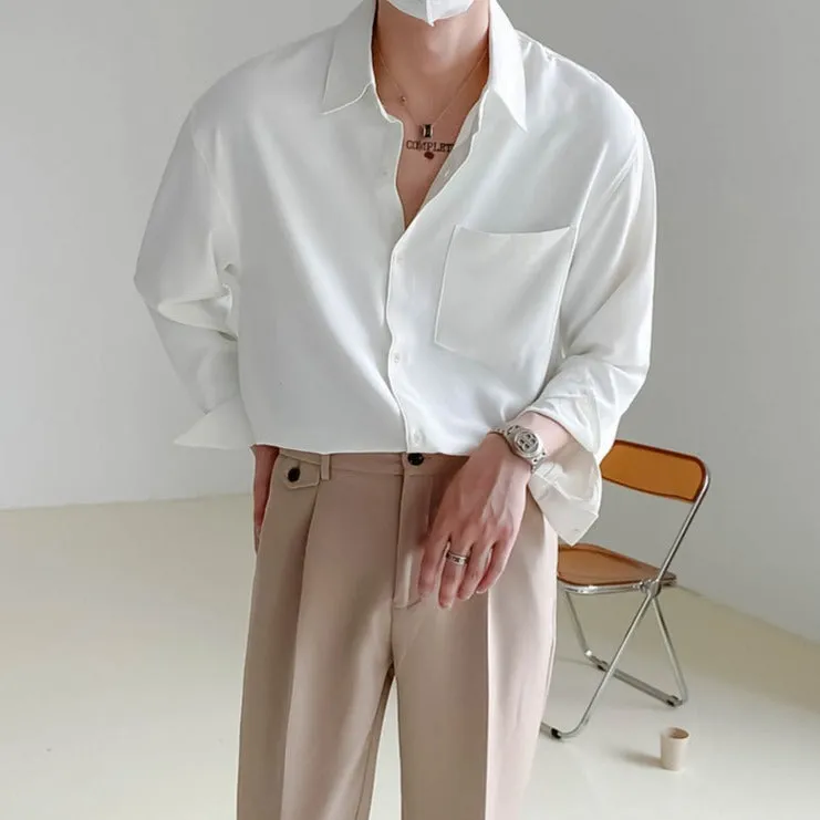 [Korean Style] 4 Colors Cashmere Long-Sleeved Shirts