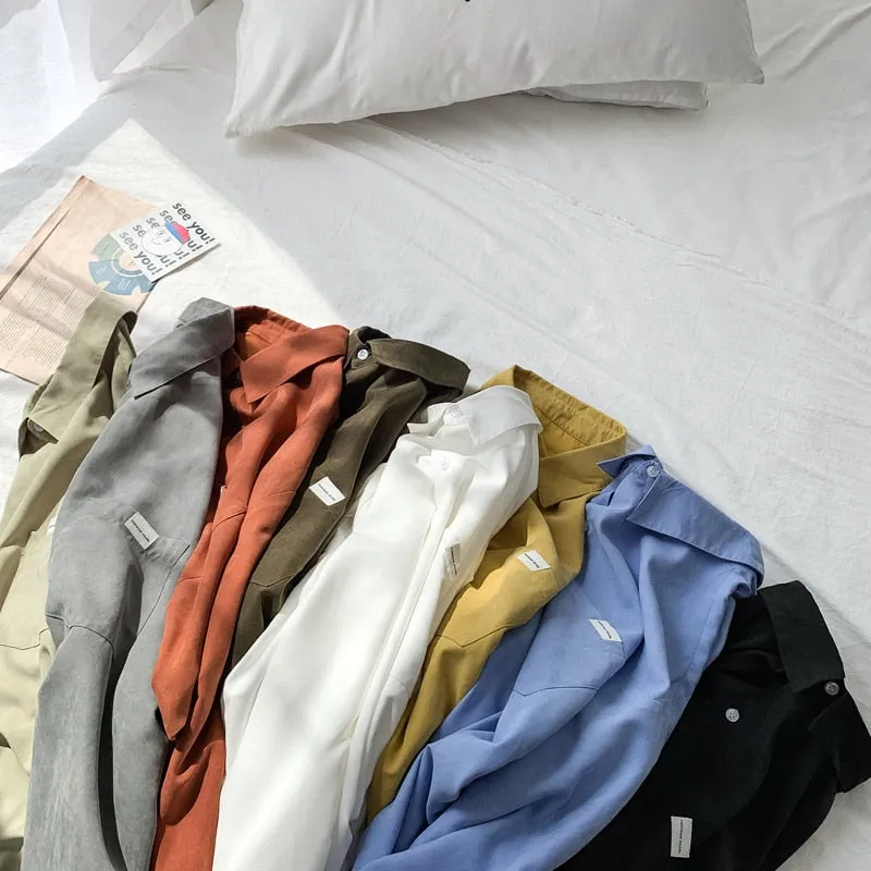 [Korean Style] 8 Solid Colors Casual Shirts