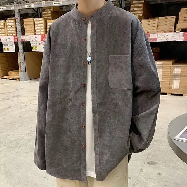 [Korean Style] Corduroy Long Sleeve Shirts