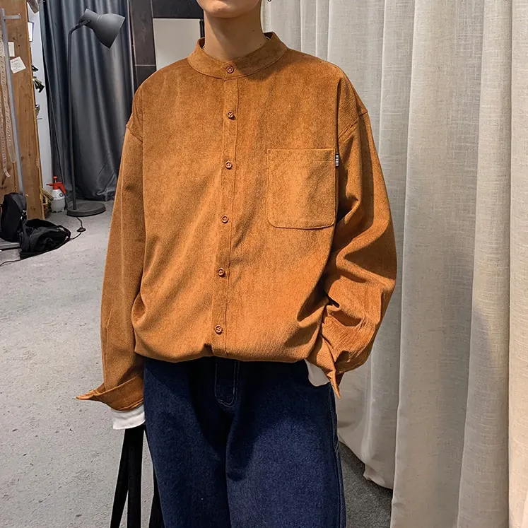 [Korean Style] Corduroy Long Sleeve Shirts