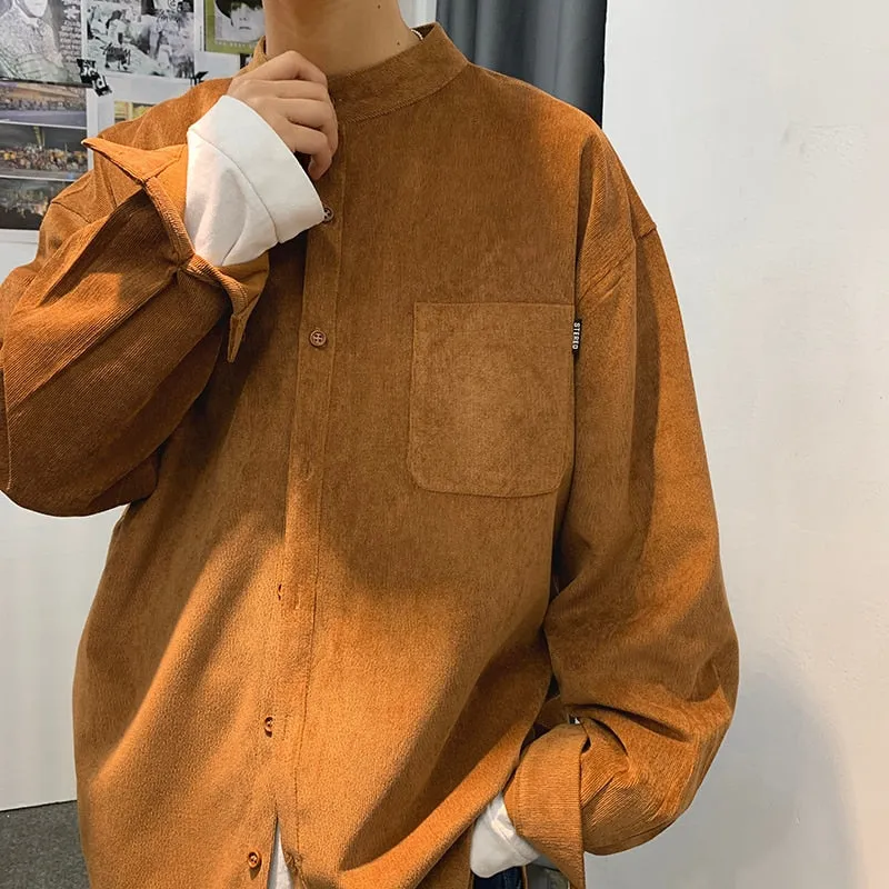 [Korean Style] Corduroy Long Sleeve Shirts