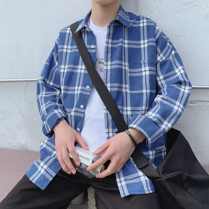 [Korean Style] Danny Oversized Plaid Shirts