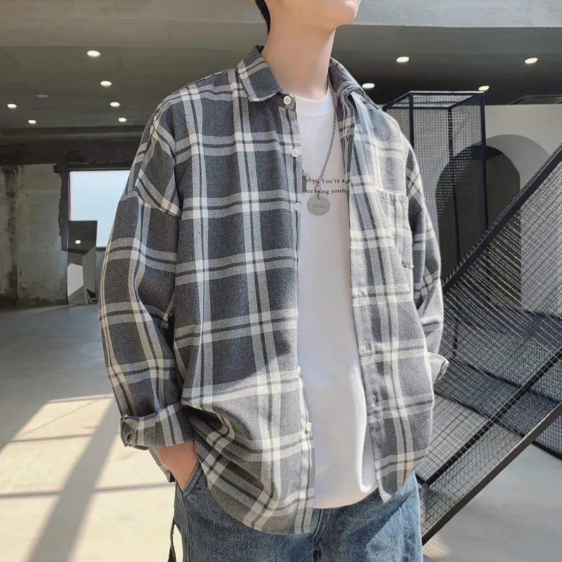 [Korean Style] Danny Oversized Plaid Shirts