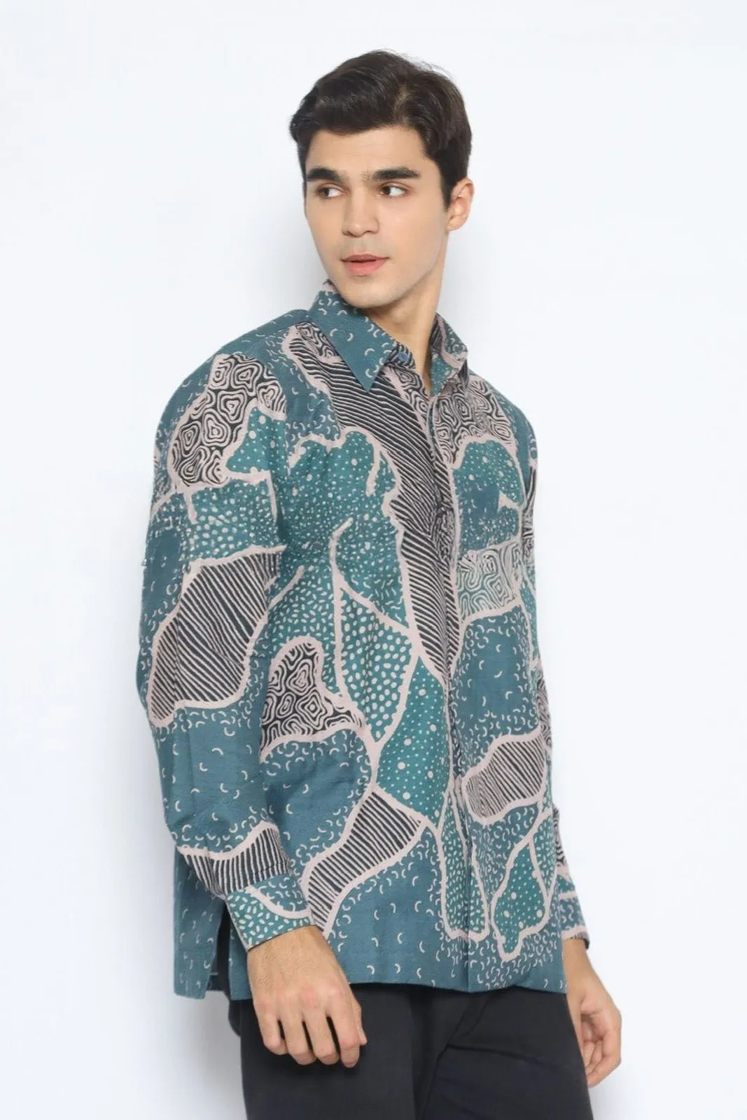 Men's Batik Shirt - Oceanic Flow | Long Sleeves