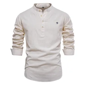 Men's Fashion Solid Color Stand Collar Short-sleeve Shirts | SH228