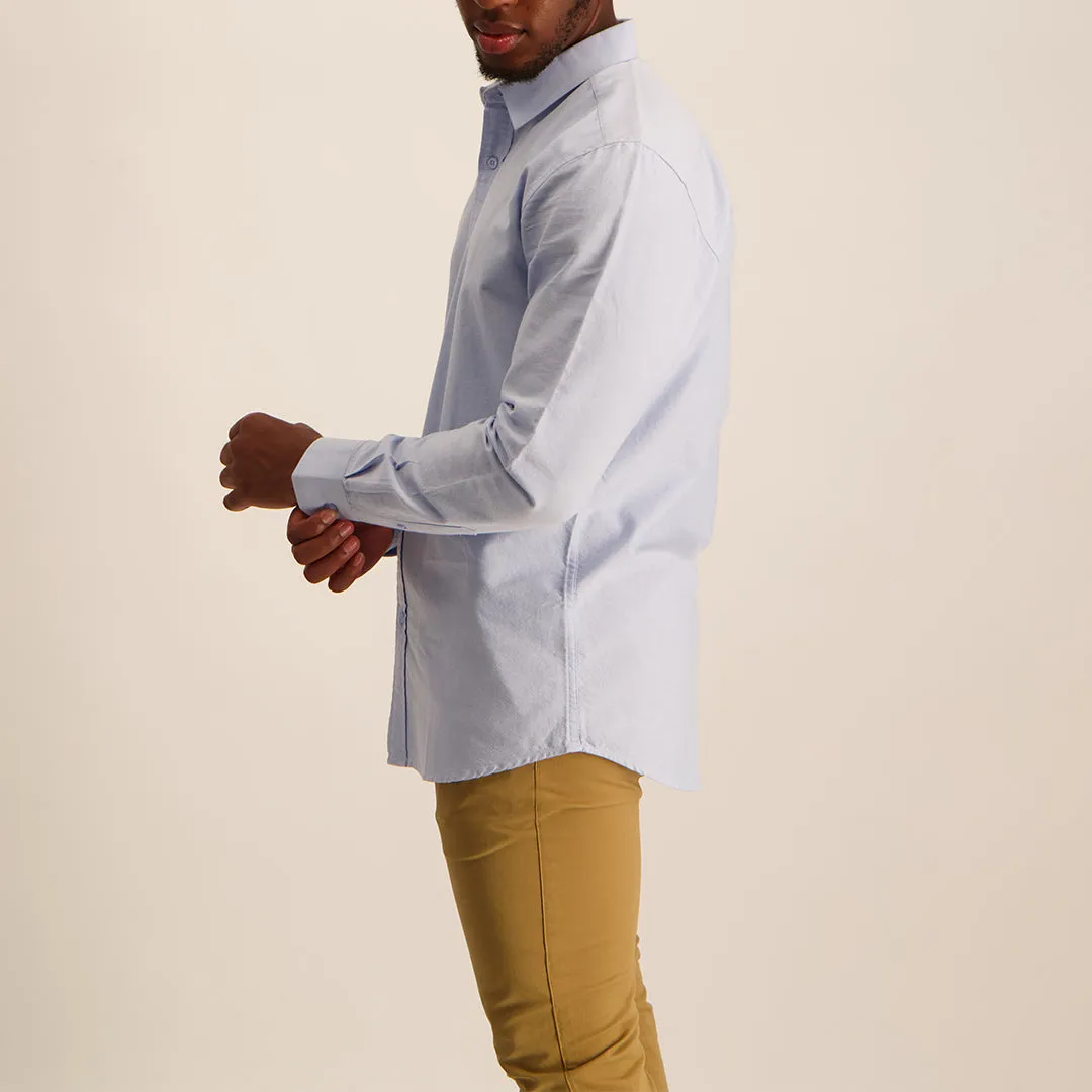 MENS ZAFF POWDER BLUE L/S OXFORD SHIRT