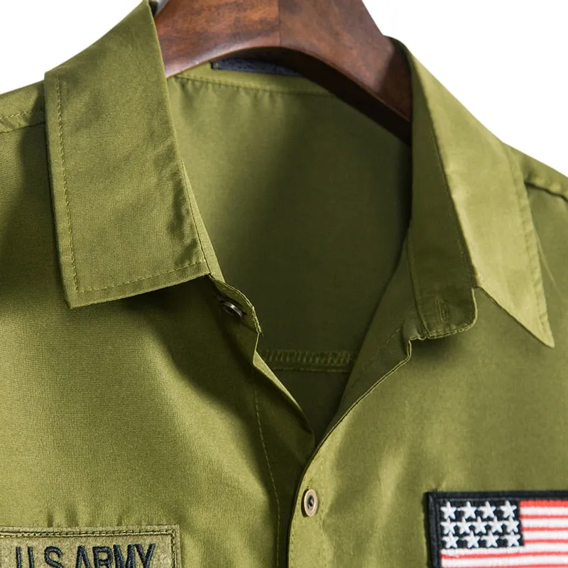 Military Style Long-Sleeved Shirt