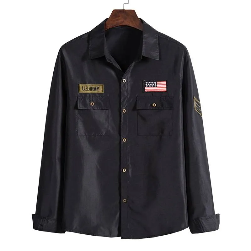 Military Style Long-Sleeved Shirt