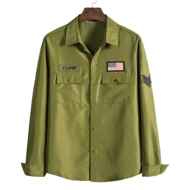 Military Style Long-Sleeved Shirt