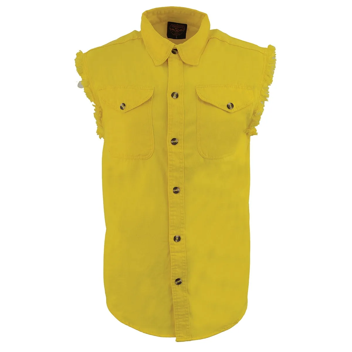 Milwaukee Leather DM4008 Men's Yellow Lightweight Denim Shirt with