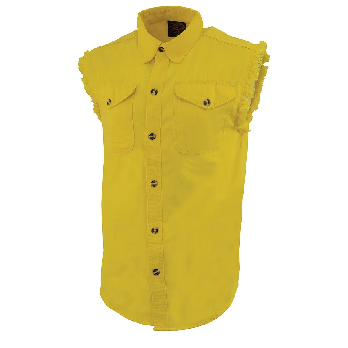 Milwaukee Leather DM4008 Men's Yellow Lightweight Denim Shirt with