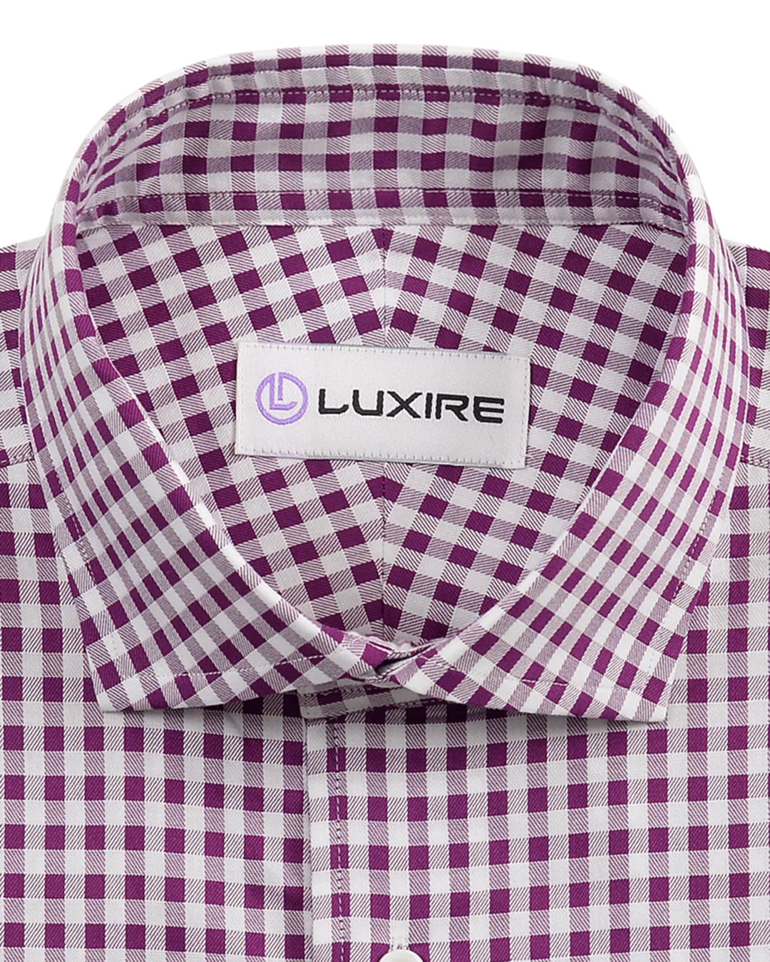 Monti Purple White Small Gingham Twill