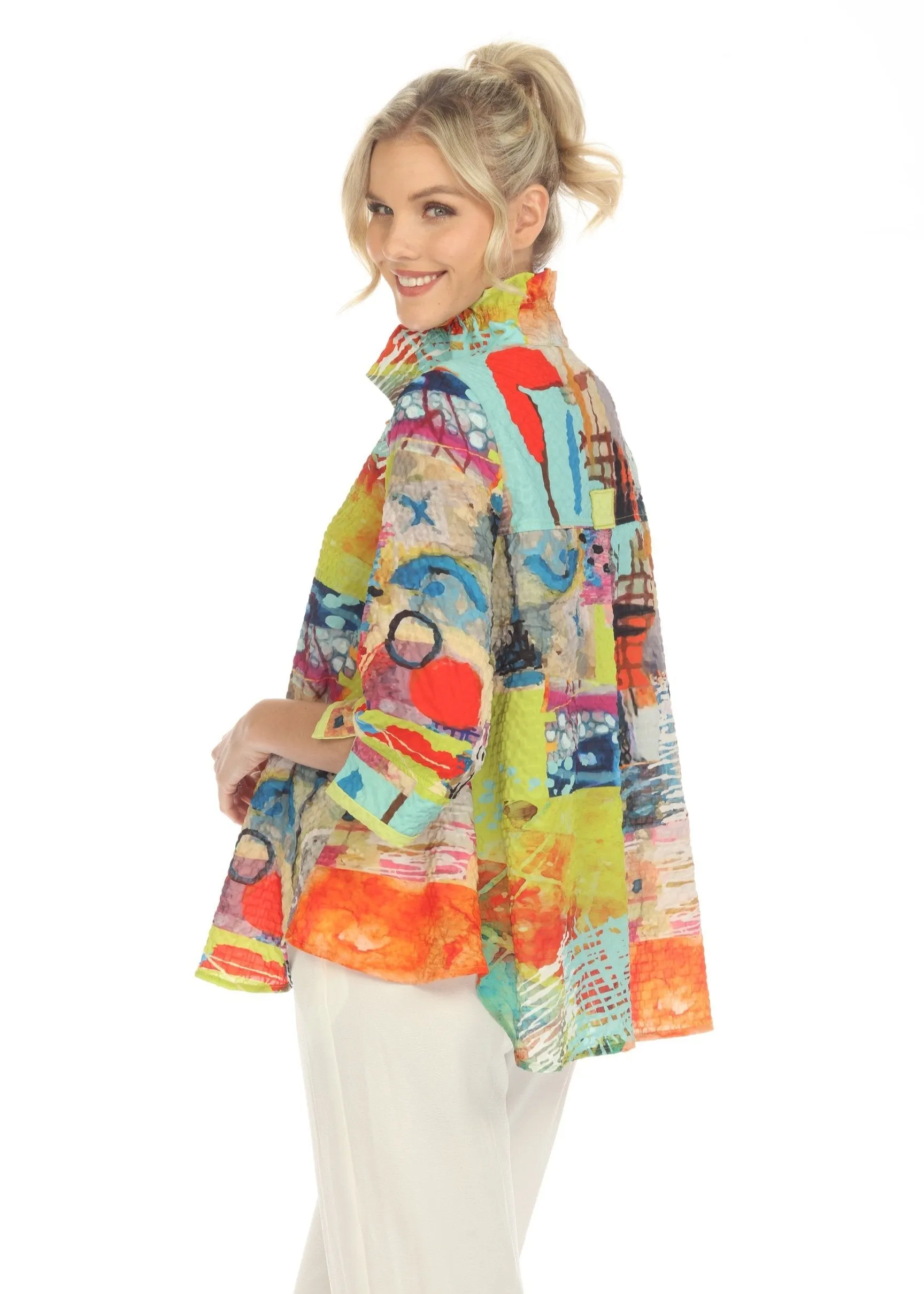 Moonlight Colorful Art-Print Swing Blouse - 3878 - Size S Only!