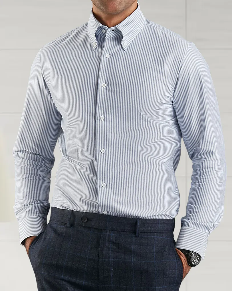 Navy University Stripes Oxford Shirt