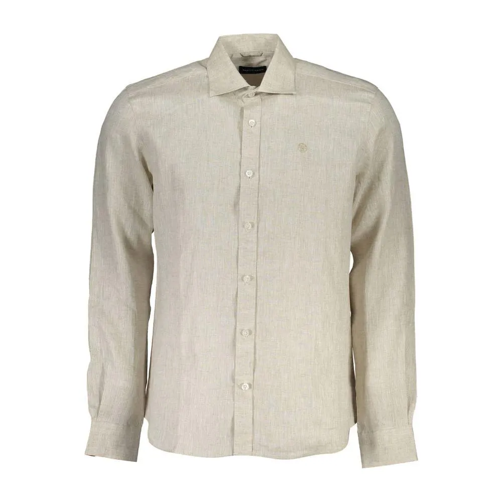 North Sails Beige Linen Men Shirt