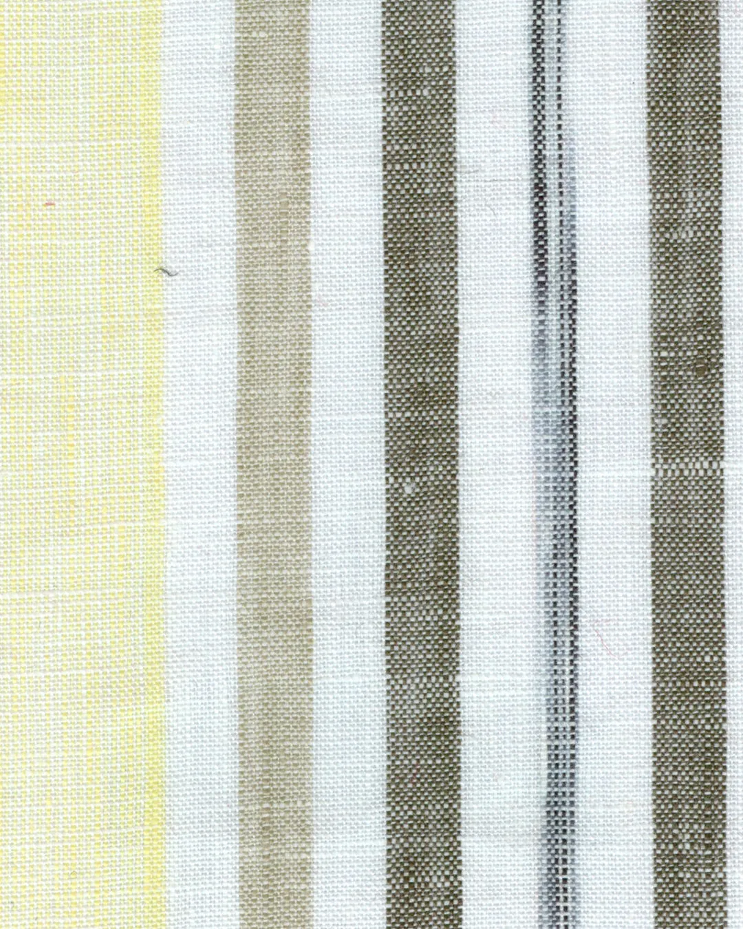 Pale Yellow Brown Stripes Linen