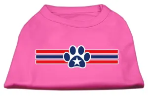 Patriotic Star Paw Screen Print Shirts Bright Pink XXXL(20)