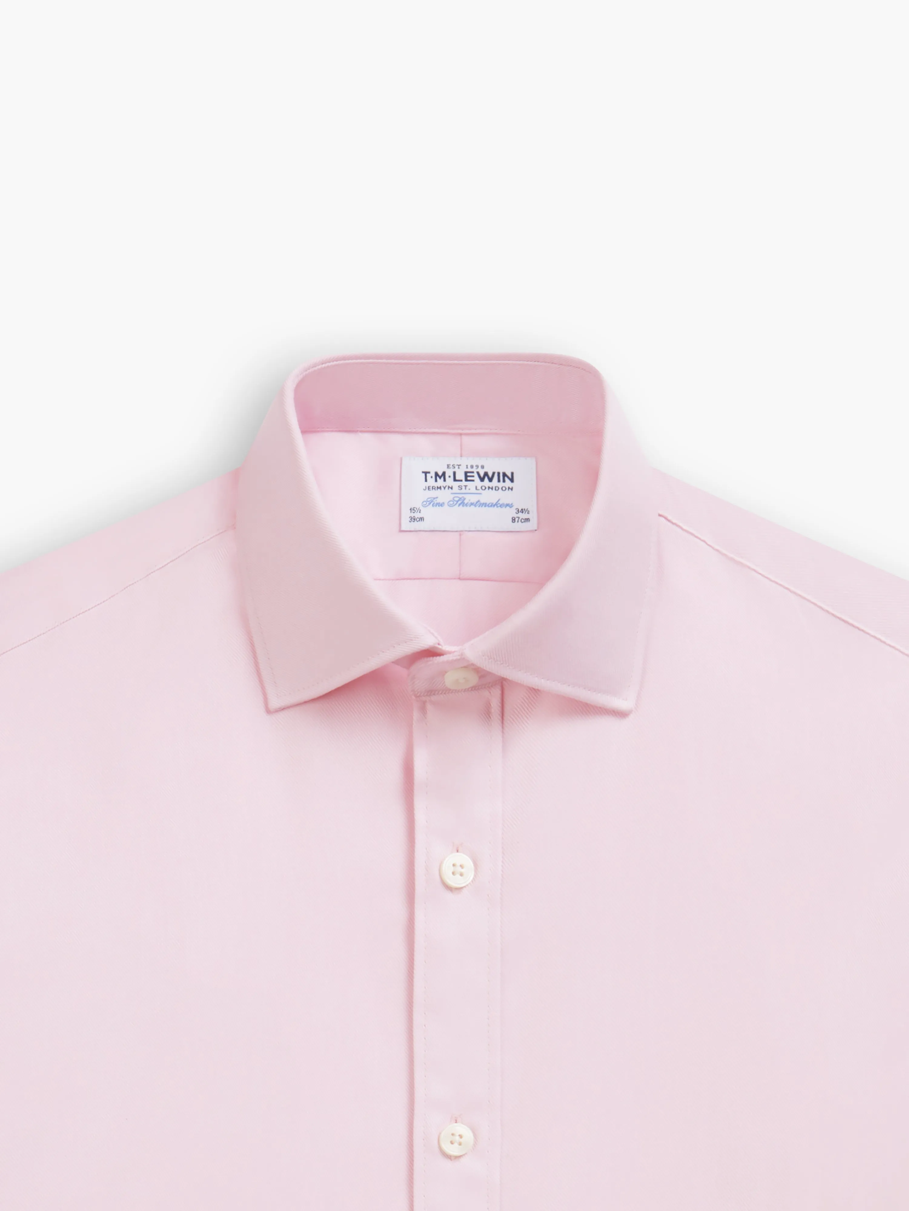 Pink Bold Twill Fitted Single Cuff Classic Collar Shirt