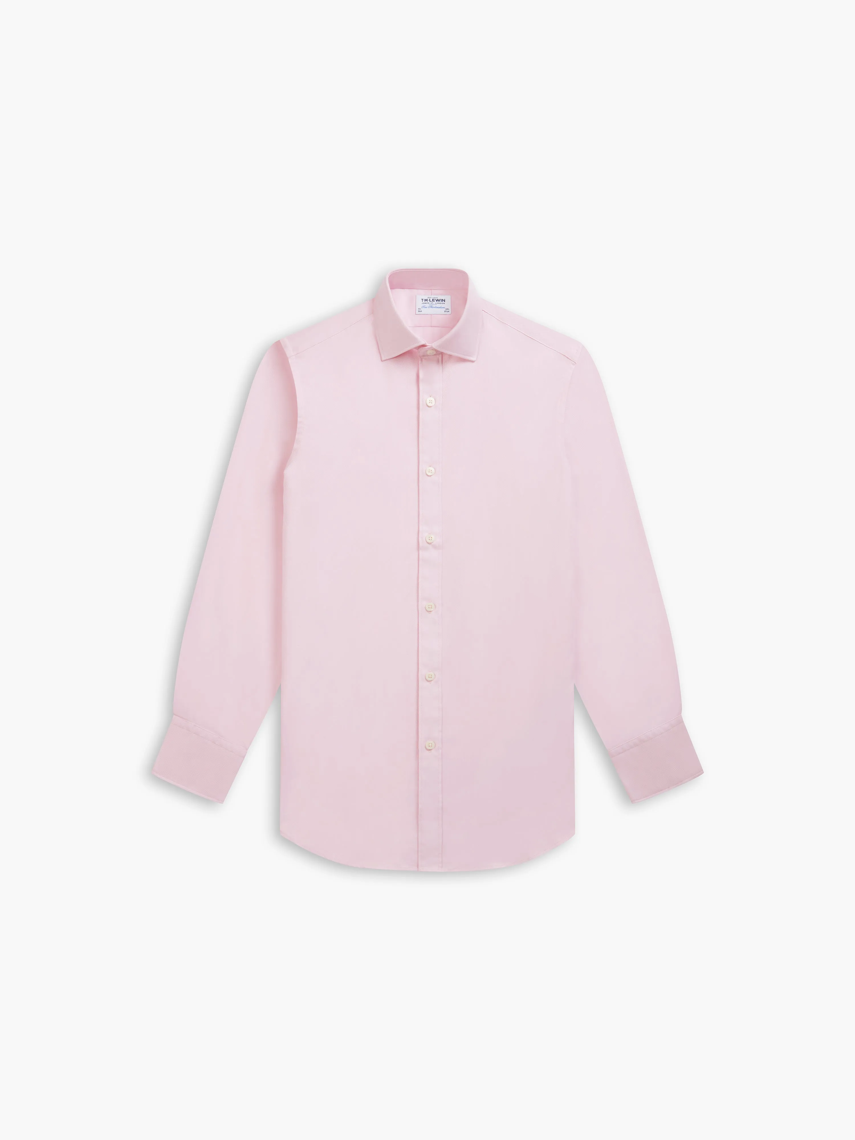 Pink Bold Twill Fitted Single Cuff Classic Collar Shirt