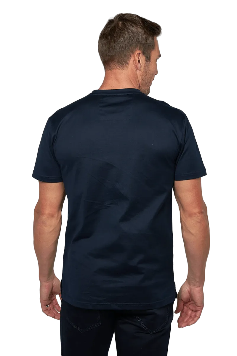 Platini Men's Navy Cotton Rhinestone T-Shirt