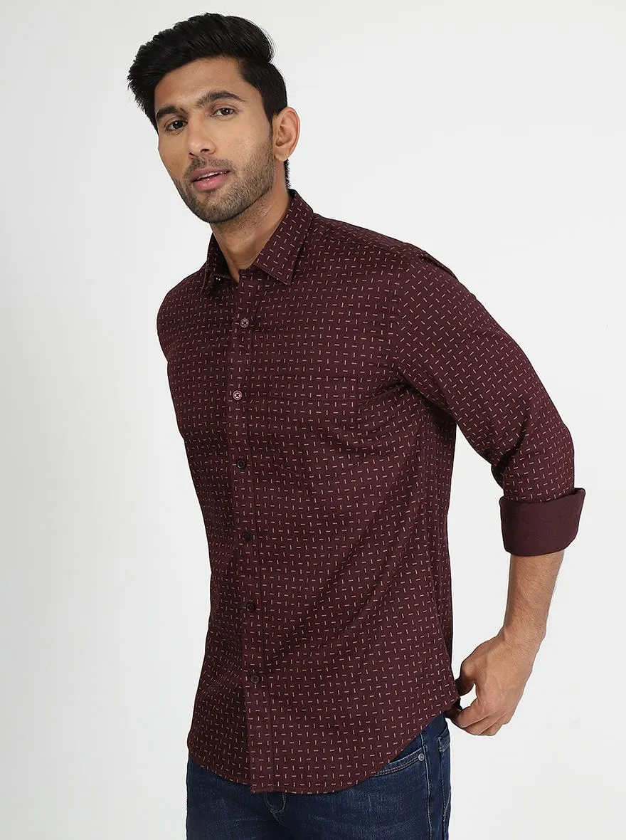 Printed Printed Slim Fit Semi Casual Shirt | JadeBlue