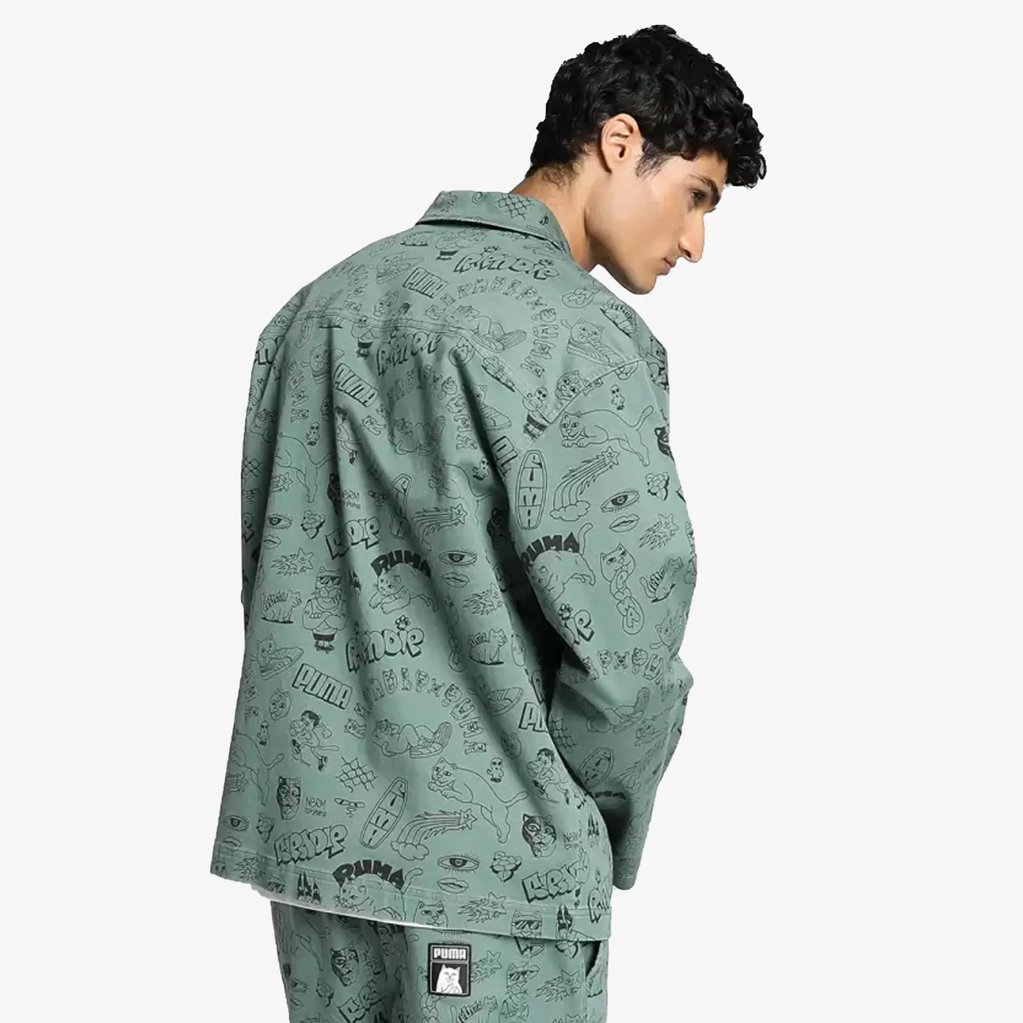 Puma | RIPNDIP TWILL SHIRT  { EUCALYPTUS