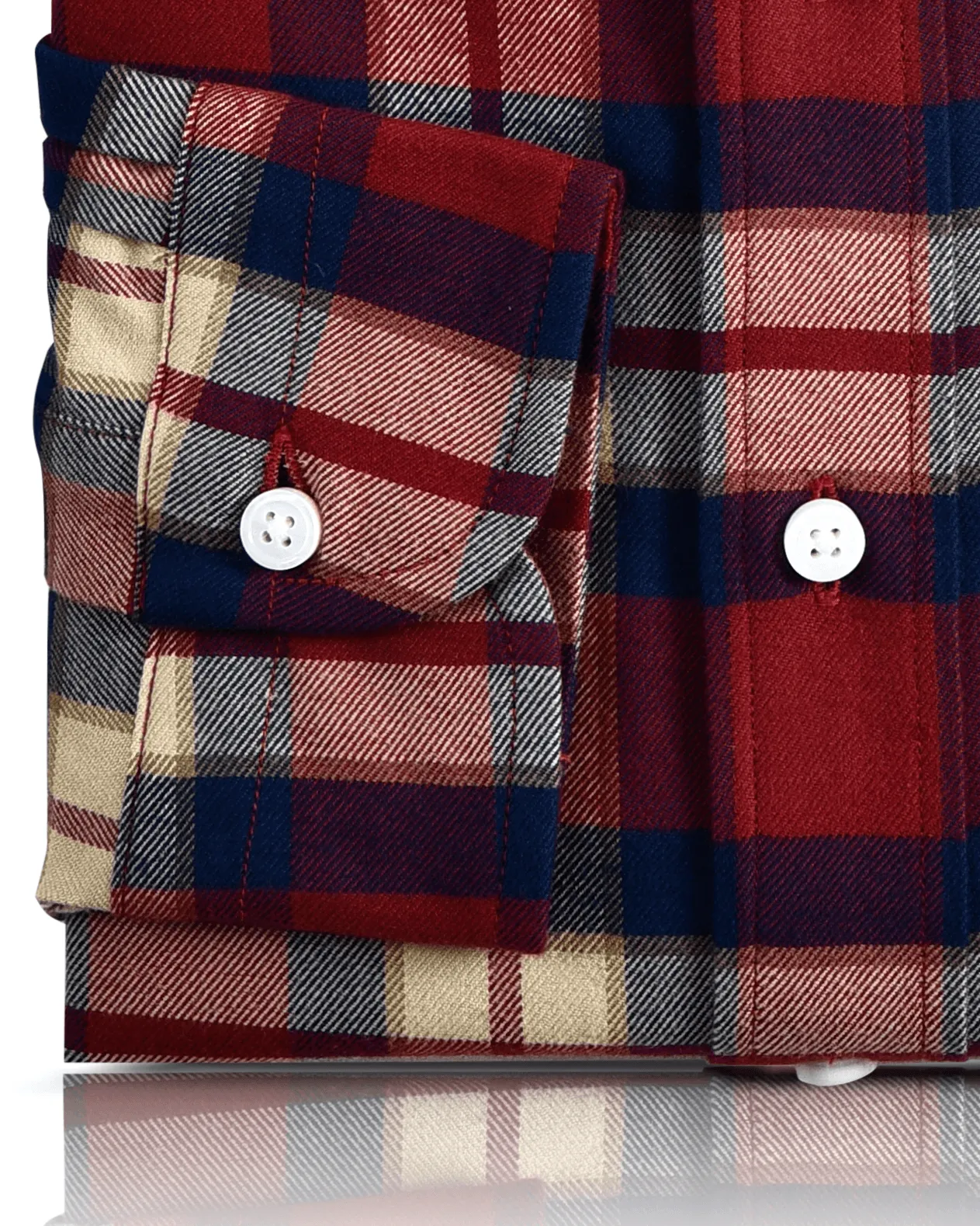 Red Blue Ecru - Tartan