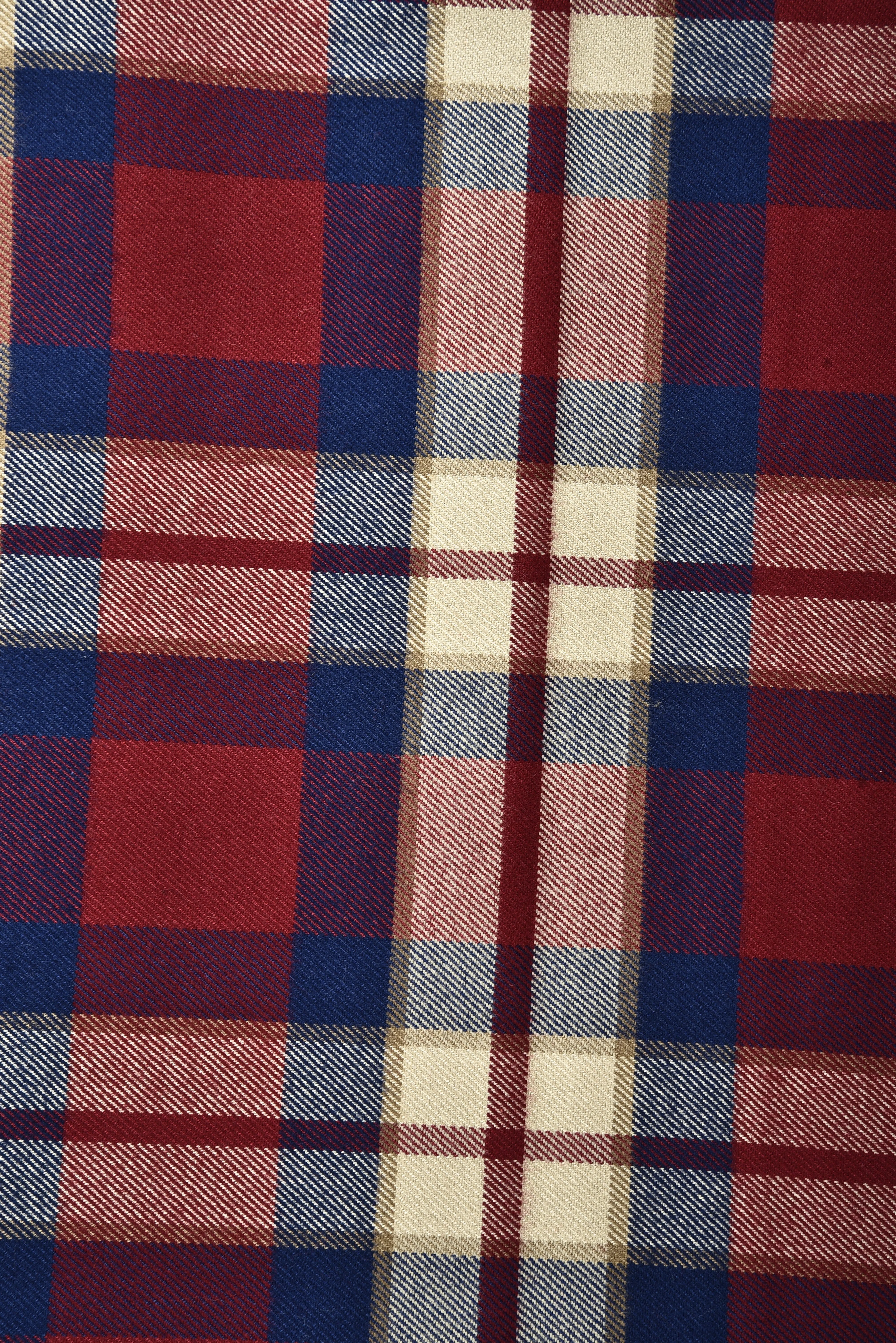 Red Blue Ecru - Tartan