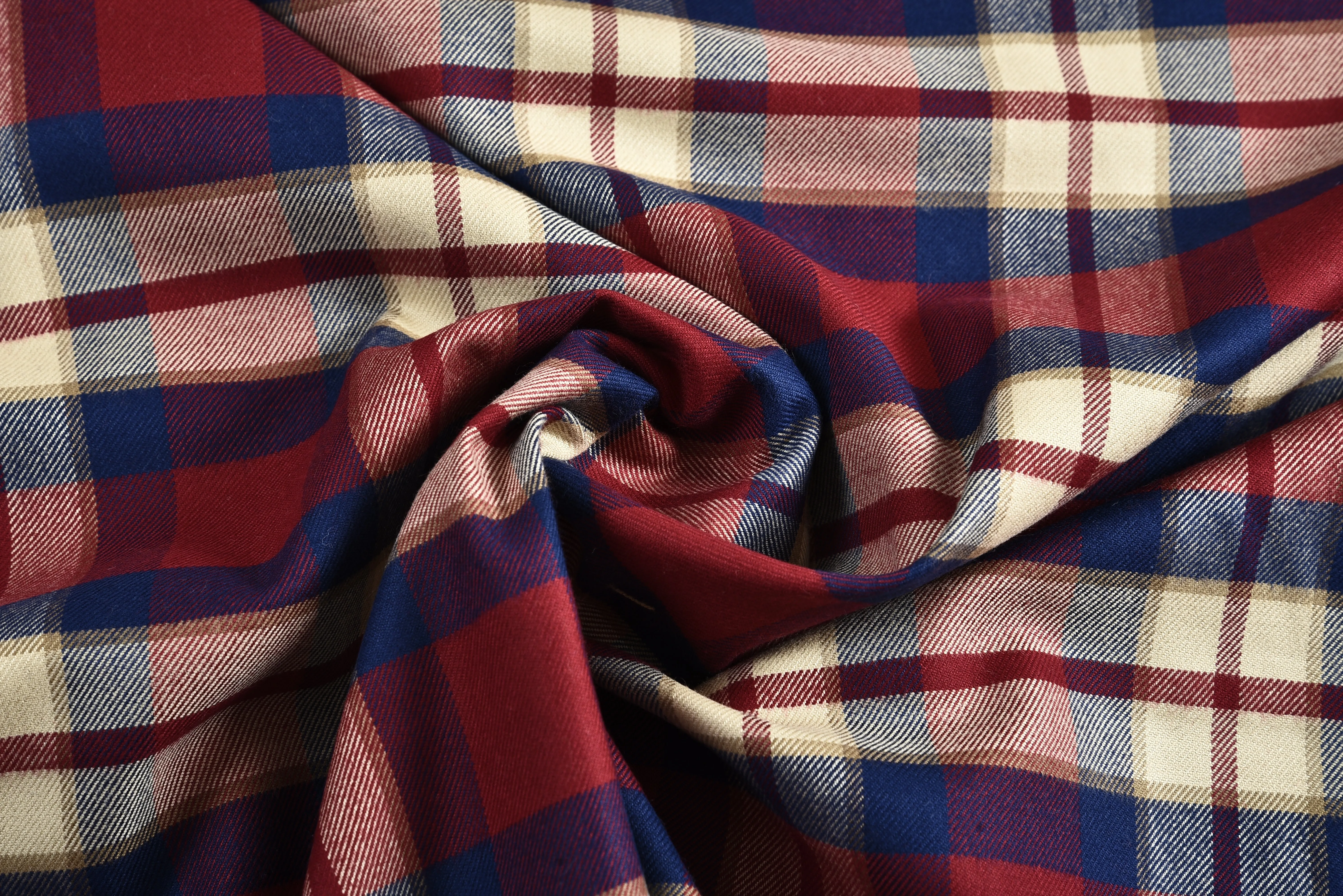 Red Blue Ecru - Tartan