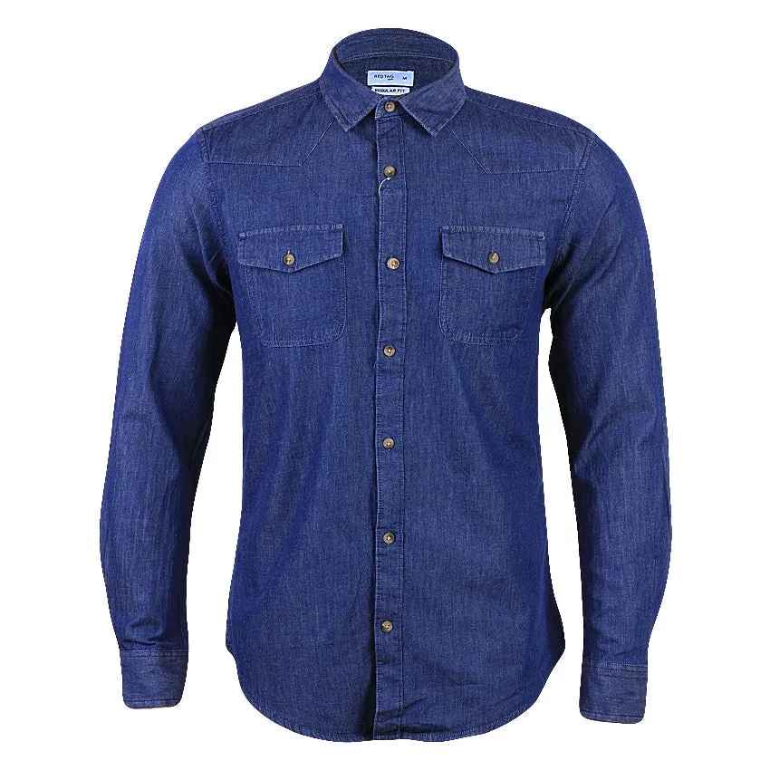 REDTAG Men's Indigo Casual Shirts