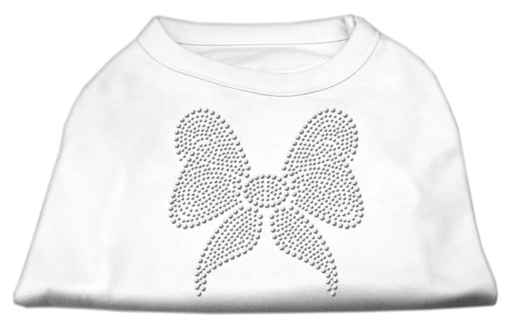 Rhinestone Bow Shirts White S (10)