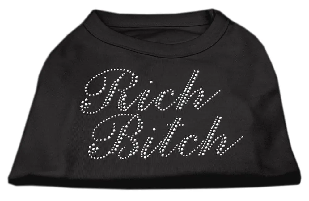 Rich Bitch Rhinestone Shirts Black XXL (18)