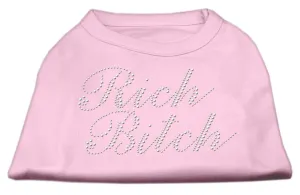 Rich Bitch Rhinestone Shirts Light Pink XS (8)