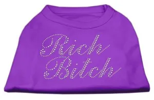 Rich Bitch Rhinestone Shirts Purple XL (16)