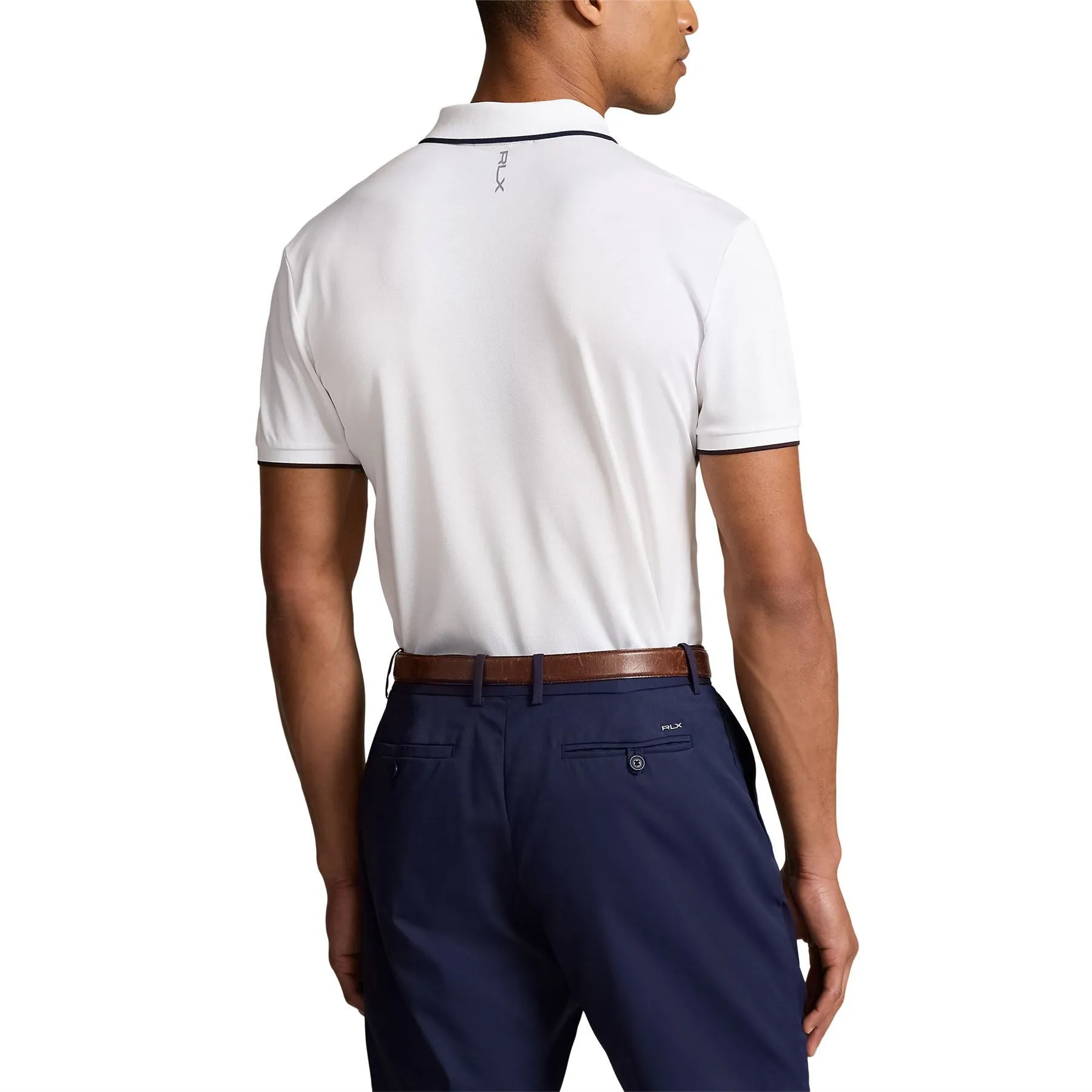 RLX Tailored Fit Performance Pique Zip Polo Ceramic White - AW24