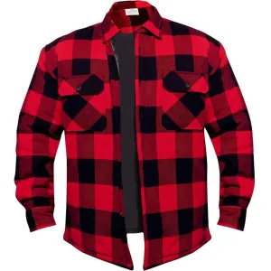 Rothco Mens Quilt Lined Red Plaid Flannel Shirt