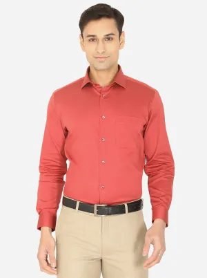 Rust Solid Slim Fit Formal Shirt | Greenfibre