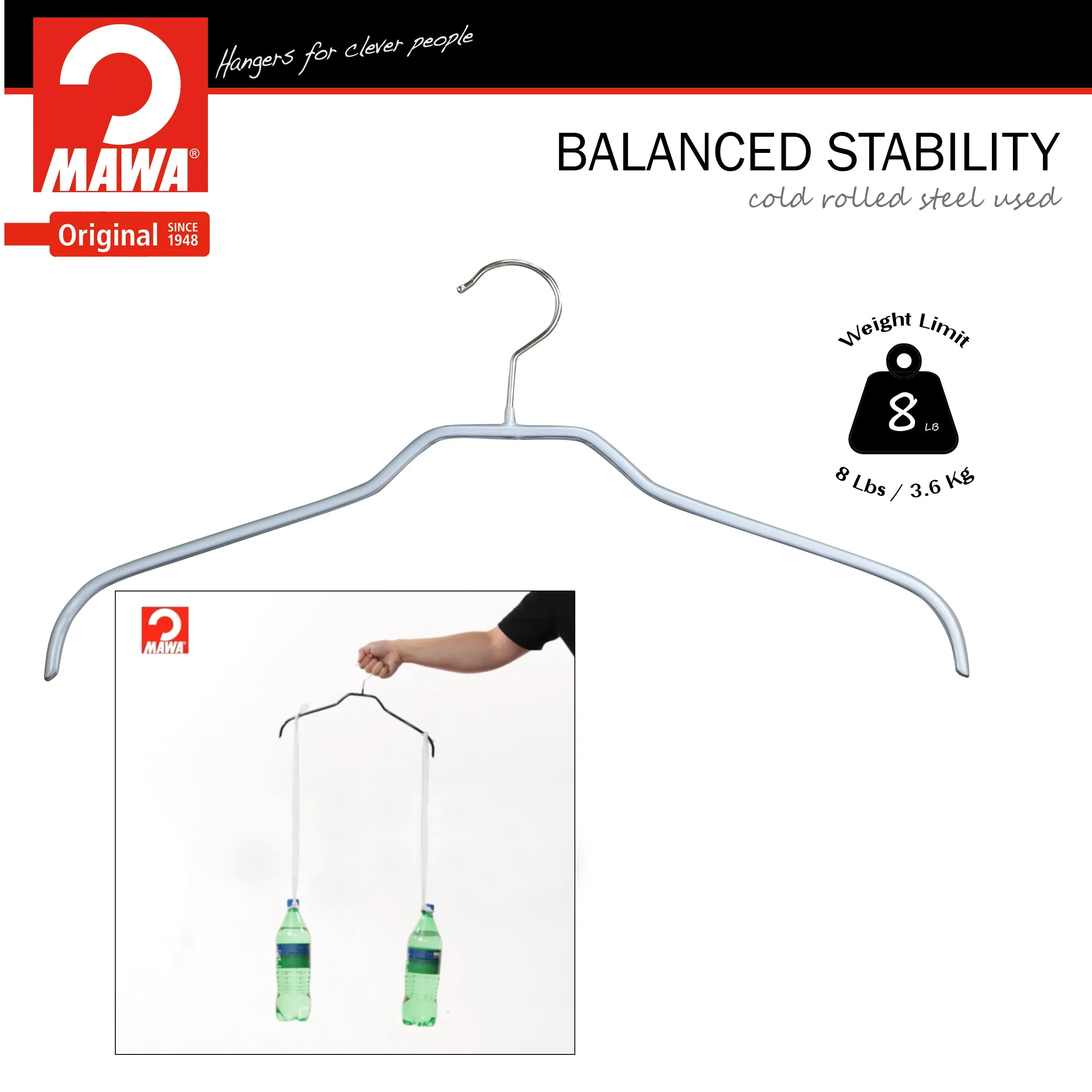 Silhouette Shirt Hanger, 41-F, Silver