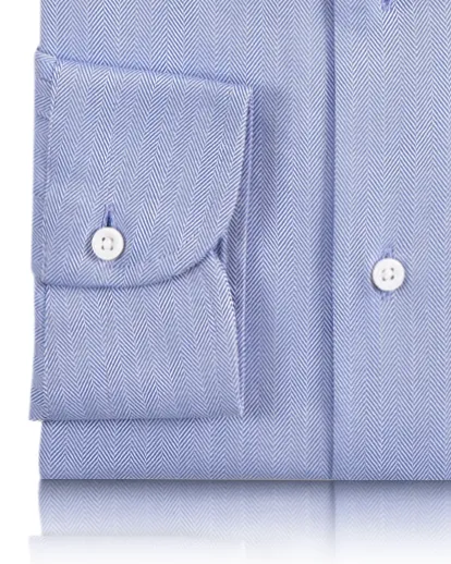 Sky Blue Herringbone Shirt