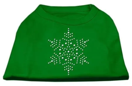 Snowflake Rhinestone Shirt Emerald Green XL (16)